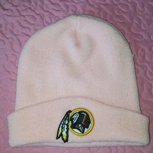 Pink redskins beanie